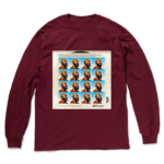 【4月上旬発送予定】NEVER CERTIFIED//MG STAMPS L/S TEE MAROON【予約商品】