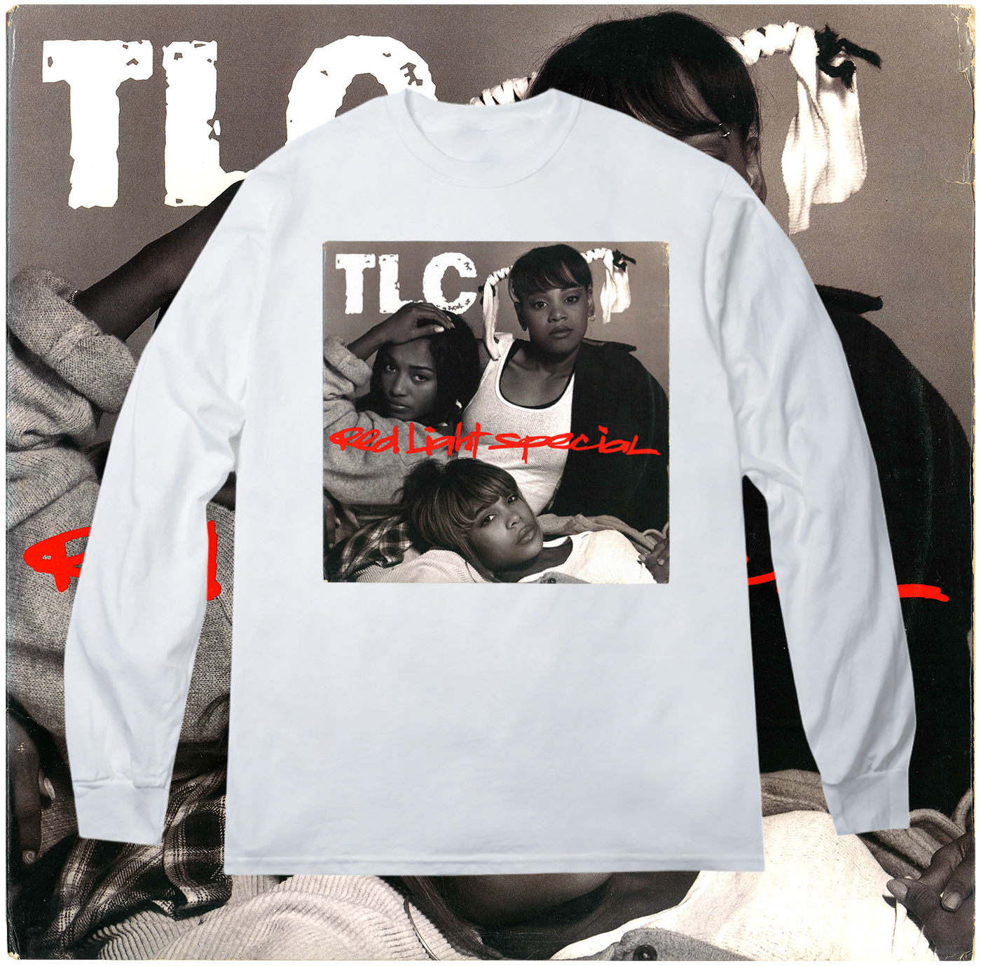 RED LIGHT MOCK LS WHT JACKET